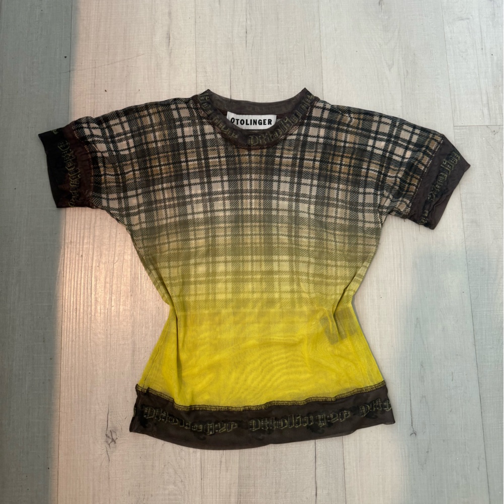 Ottolinger Yellow and Brown Mesh Top